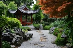 Majestic Asian luxury garden. Generate ai Product Image 1