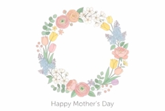 Watercolor round flower shape, spring flowers Product Image 1