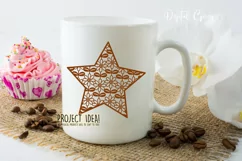 Floral star paper cut design. SVG / DXF / PNG / EPS Product Image 3