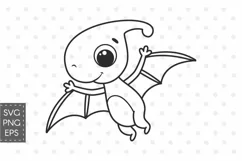 Dinosaur SVG, baby dino SVG, PNG, Cute dinosaur clipart. Product Image 1