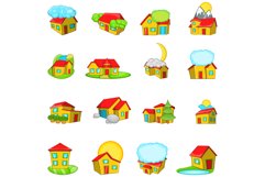 Household icons set, cartoon style Product Image 1