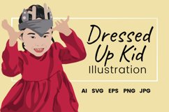 Dressed Up Kid Vector Illustration Product Image 1