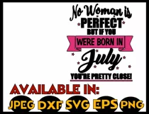 July SVG DXF JPEG Silhouette Cameo Cricut birthday girl  Product Image 3