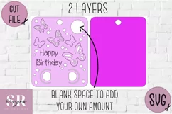 Butterfly Birthday Money card | Paper cutting | Money card Product Image 2