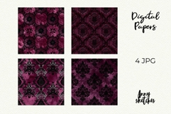 Burgundy Lace Background Smut Dark Romance Seamless Pattern Product Image 2