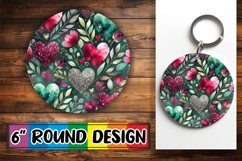 Radiant Ornaments Circle Sublimation PNG, Heart Product Image 1
