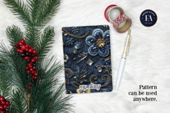 Navy Crystal Embroidery | Luxury Denim Fabric Texture Product Image 4