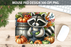 Raccoon Mouse pad Sublimation - Thanksgiving Animal PNG Product Image 1