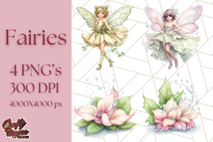 Pastel Fairy Clipart PNG, Cute Fantasy Fairy Digital Art Product Image 1
