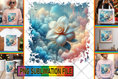 Dazzling TSHIRT Sublimation PNG, 3D Flower Product Image 1