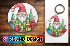 Holiday Round Design - Watercolor Art Sublimation PNG Product Image 1