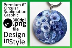 Blossom Brilliance Sublimation Keychain Circle Designs Product Image 1
