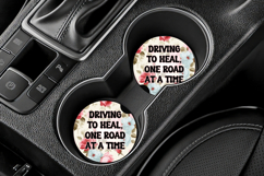 Funny Nurse Quote Car Coaster PNG | Driving To Heal Product Image 3