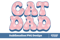 American Cat Dad 4th of July USA Paw DTF PNG Sublimation Product Image 1