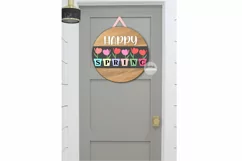 Happy Spring door Sign | Tulip door hanger SVG Product Image 2