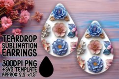 Colorful Springtime Teardrop Earrings: Sublimation Charm Product Image 1