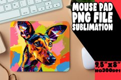 Elegant Colorful Dog Mouse Pad Sublimation PNG Product Image 1