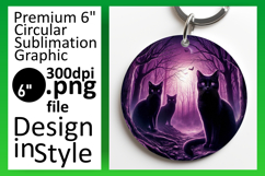 Chic Circle PNG Keychain Design , Horror Halloween Product Image 1