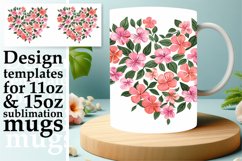 Spring Heart Mug Wrap Floral Sublimation Product Image 1