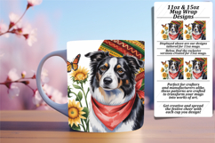 Whimsical 15oz Mug Wrap Png Artwork , Cute Dog Product Image 1