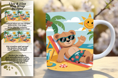 Timeless 15oz Mug Wrap Png Design , Cute Bear Product Image 1