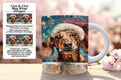 Holiday Winter Design Peeking Dog Mug Wrap Sublimation 11oz Product Image 1