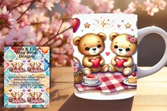 Radiant 15oz Png Mug Wrap Design , Valentine Bear Product Image 1