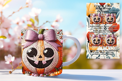 Charming 11oz Mug Wrap Png Template , Cute Pumpkin Product Image 1
