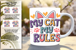 Serene 15oz Mug Wrap Png Template , Cat Quote Product Image 1