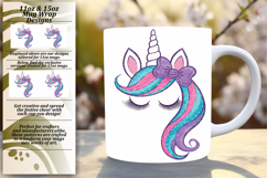 Stylish 11oz Mug Wrap Png Template , Unicorn Product Image 1