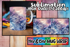 Inspired dreams sublimation mug wrap, Watercolor Pattern Product Image 1