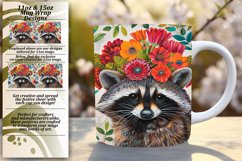 Vibrant Raccoon &amp; Flower Design Wrap for Mug Product Image 1