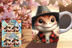 Sophisticated 15oz Mug Wrap Png , Halloween Dino Product Image 1