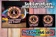 Blissful heart 11oz 15oz sublimation wrap, Breast Cancer Product Image 1