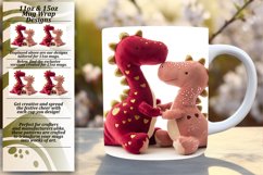 Heartfelt Dino Mug Wrap - Spread Love with Style Product Image 1