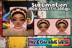 Radiant dreams 11oz 15oz mug wrap, Afro Girl Product Image 1