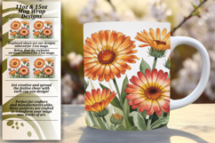 Lovely 11oz Mug Wrap Png Artwork , Flowers Product Image 1