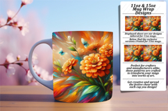 Custom 11oz Mug Wrap Png Design , Flowers Product Image 1