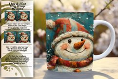 Christmas Snowman Mug Wrap Winter 11oz 15oz Design Product Image 1