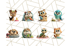 Pet Shop Clipart, Cute Big Eyed Animals, Kawaii Pets PNG Product Image 7