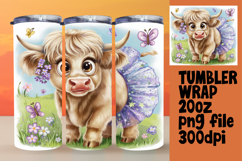 BOLD 20oz Tumbler Artwork for Sublimation , Cute Cow Product Image 1
