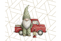Vintage Truck Christmas Gnomes Clipart PNG, Cute Gnome Png Product Image 3