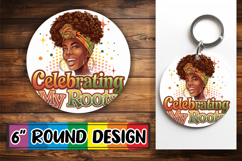 Radiant Circle Car Coasters, Black Woman Product Image 1