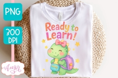 Cute back to school shirt PNG, Ready to learn sublimation Product Image 6