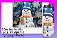 Festive 3D Snowman Patterns: Holiday Tumbler Wrap Product Image 1