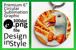 Charming Round Design Keychain Template , Goose Product Image 1