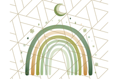 Boho Rainbow PNG Clipart, Earthy Arches &amp; Minimal Shapes Product Image 3