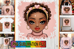 Unique Sublimation TSHIRT PNG, Afro Girl Product Image 1