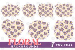 Retro Flowers Background Png Floral Paper Sublimation Bundle Product Image 1