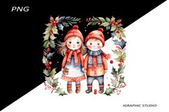 Winter Png, Christmas Kids Clipart, Folk Christmas Png Product Image 1